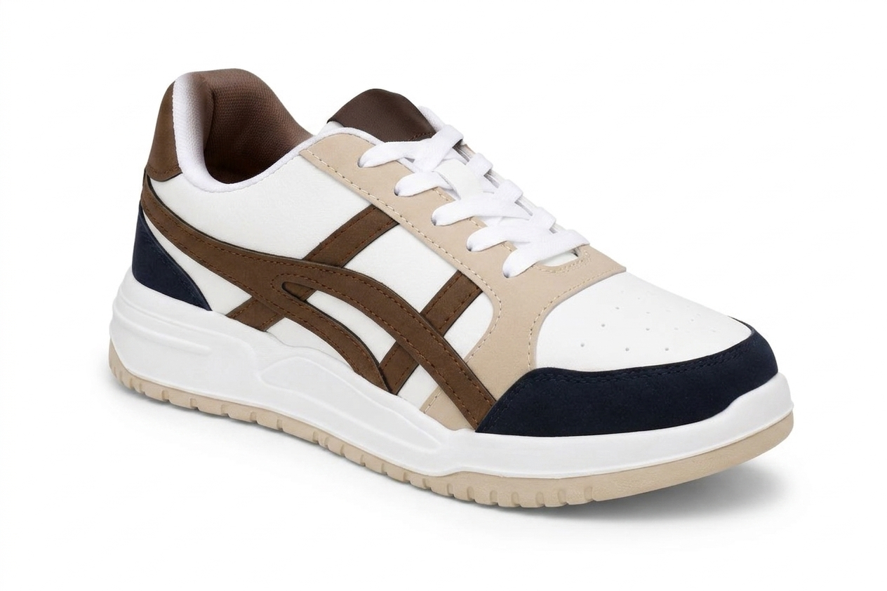 ShoeMoon Tiger Street Classic Sneaker (Brown & White)