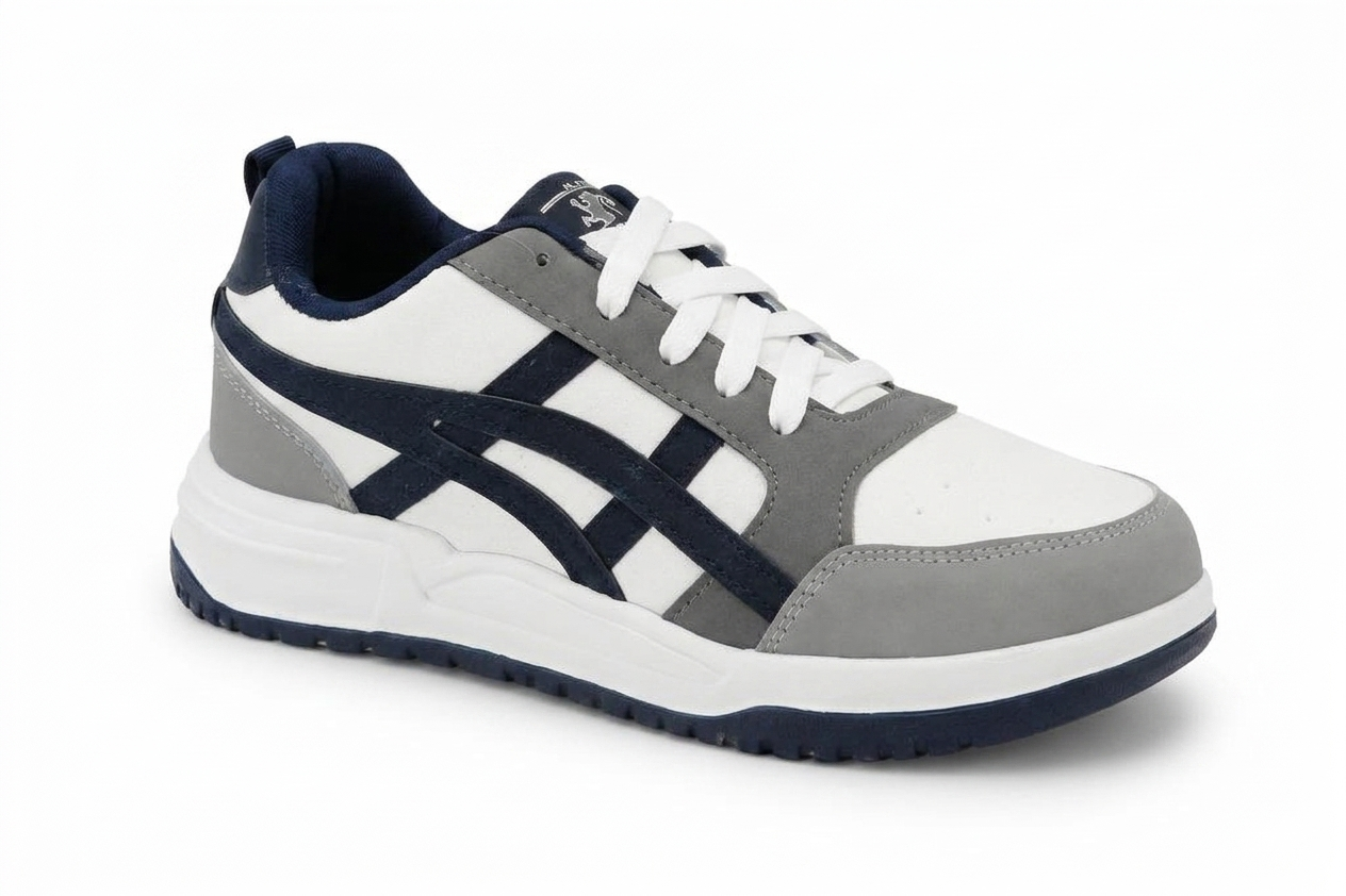 ShoeMoon Tiger Street Classic Sneaker (Navy Blue & White)