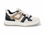 Premium Accent Sneaker ( Off White-Light Brown-Black)