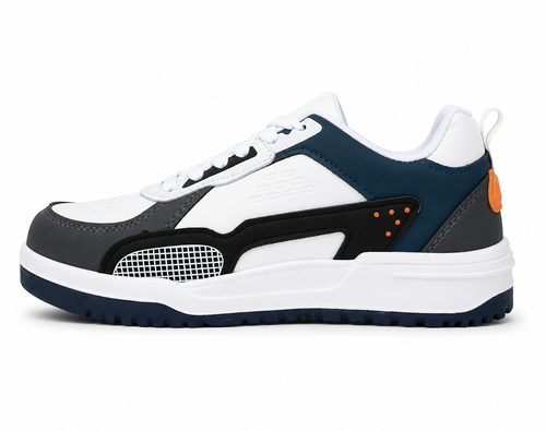 ShoeMoon Jump Edition AeroStride Sneaker (White-Navy Blue-Black)
