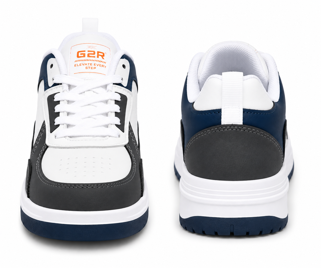 ShoeMoon Jump Edition AeroStride Sneaker (White-Navy Blue-Black)