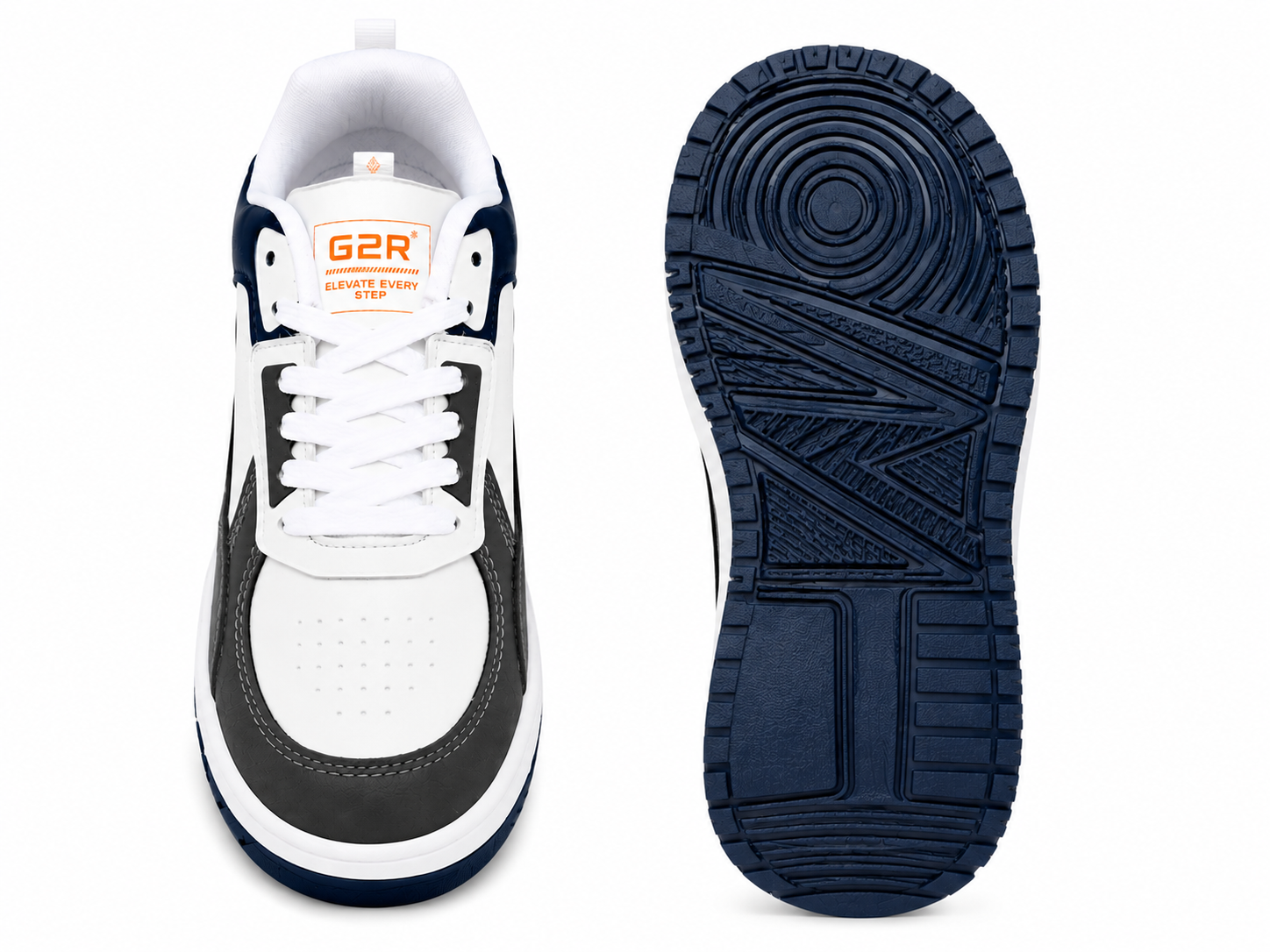 ShoeMoon Jump Edition AeroStride Sneaker (White-Navy Blue-Black)