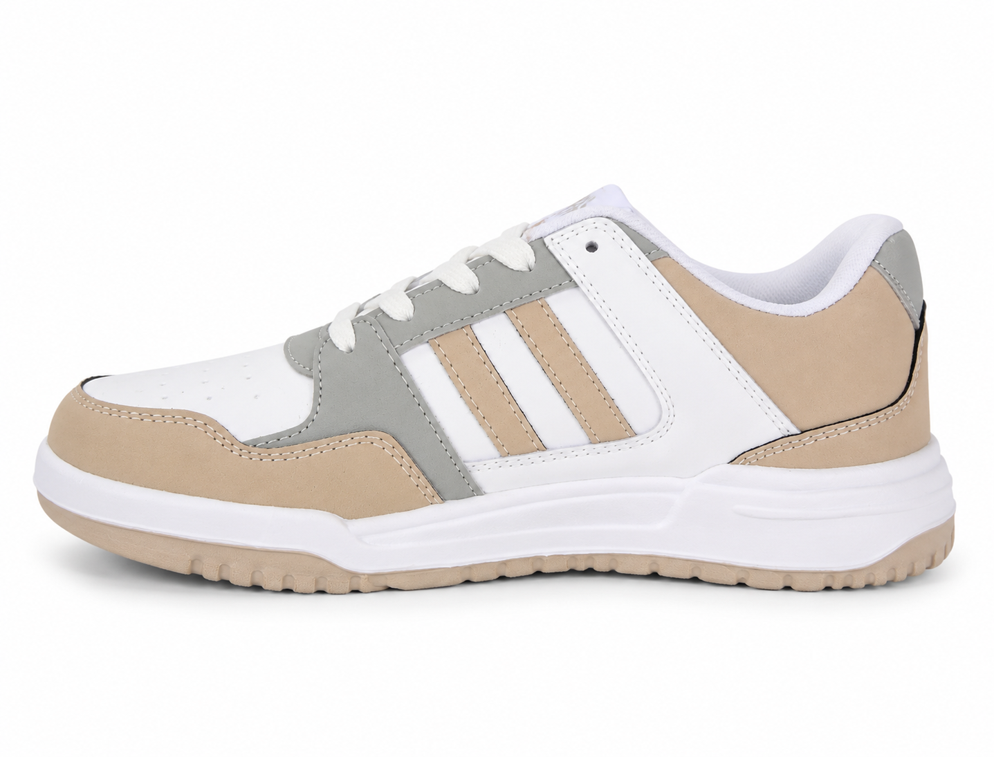 ShoeMoon Urban Plus Retro Stripe Sneaker(Beige & White)
