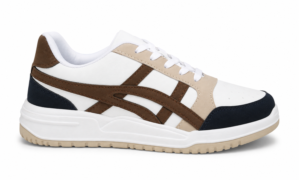 ShoeMoon Tiger Street Classic Sneaker (Brown & White)