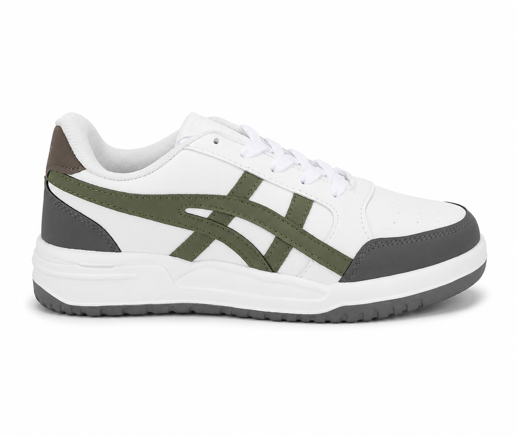 ShoeMoon Tiger Street Classic Sneaker (Green & White)