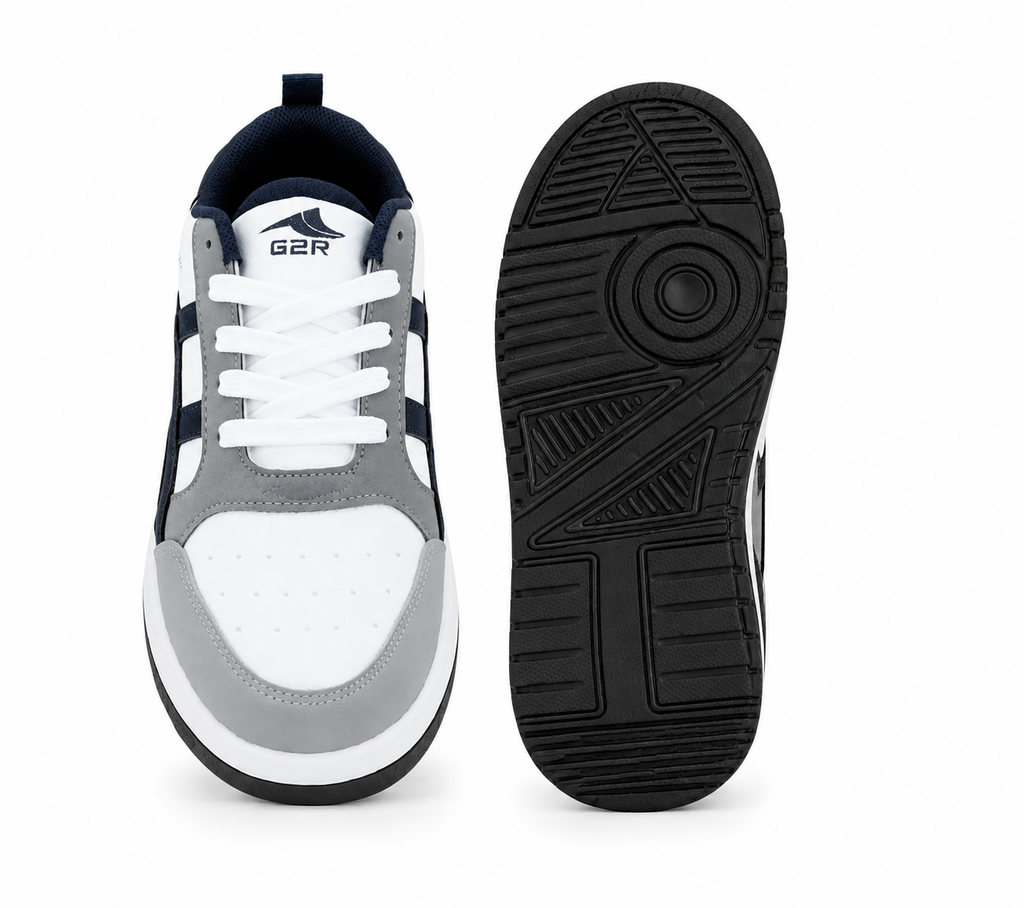 ShoeMoon Tiger Street Classic Sneaker (Navy Blue & White)